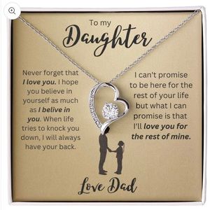 Daughter necklace, daughters gift, with a powerful massage.Bunbunes.com